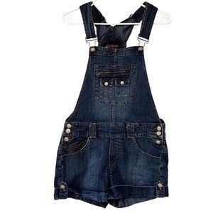 Ultra love Denim Dark Wash Short Overalls Bibs Shortalls Size 9